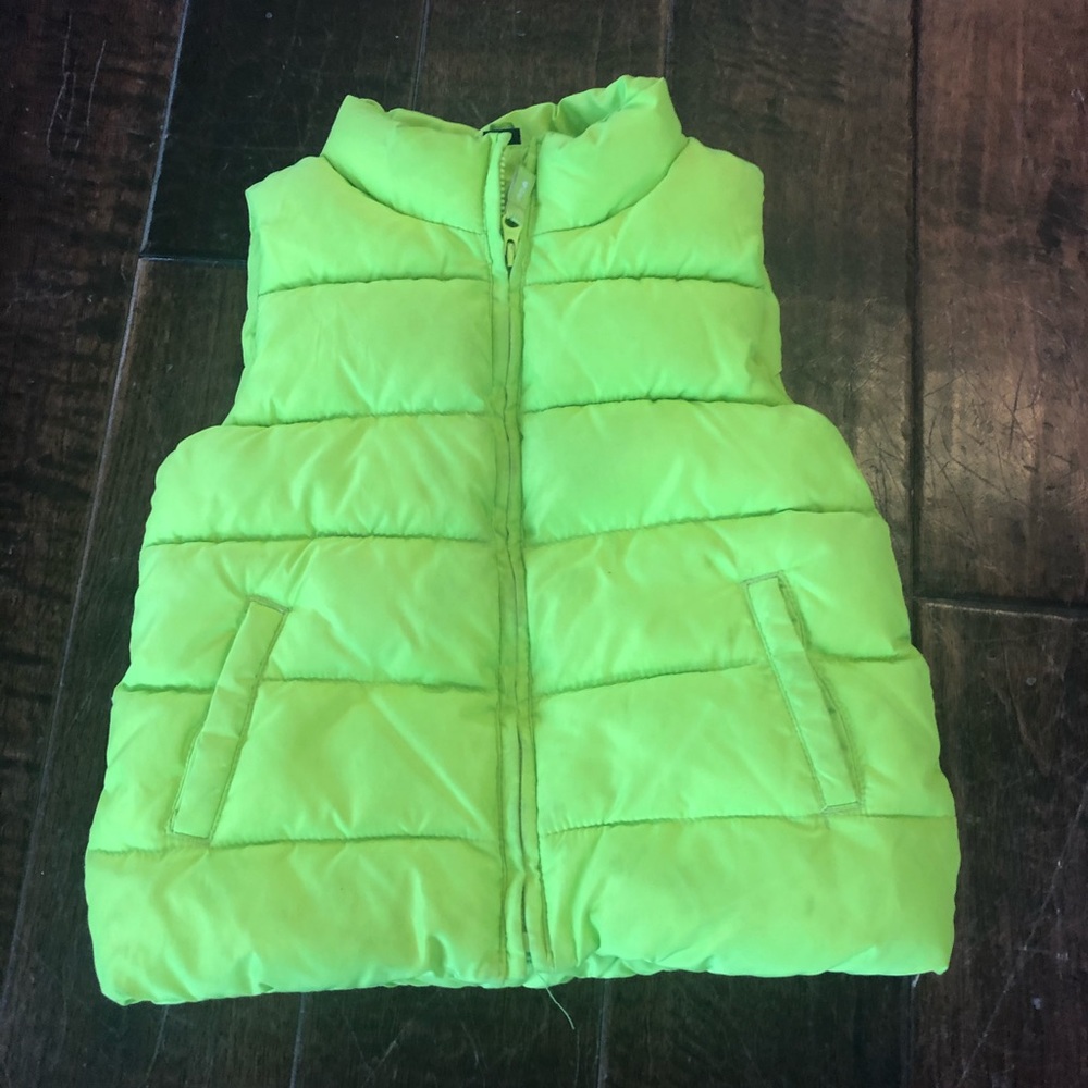 GAP Lime Green Puffer Vest. Size 4T